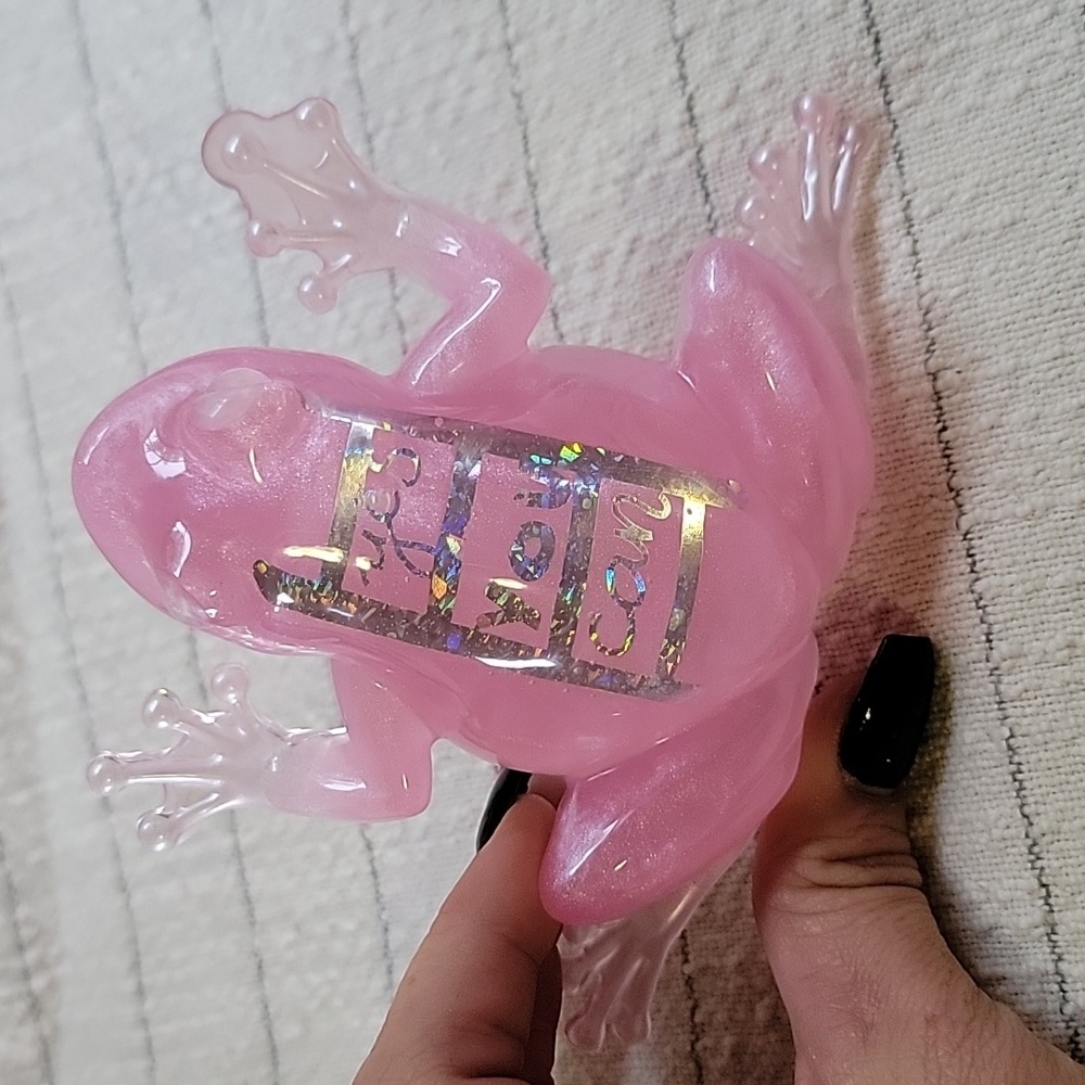 Resin Epoxy Artisan Frog with Quote Paperweight Gift Home Decor Piece - Picture 10 of 16